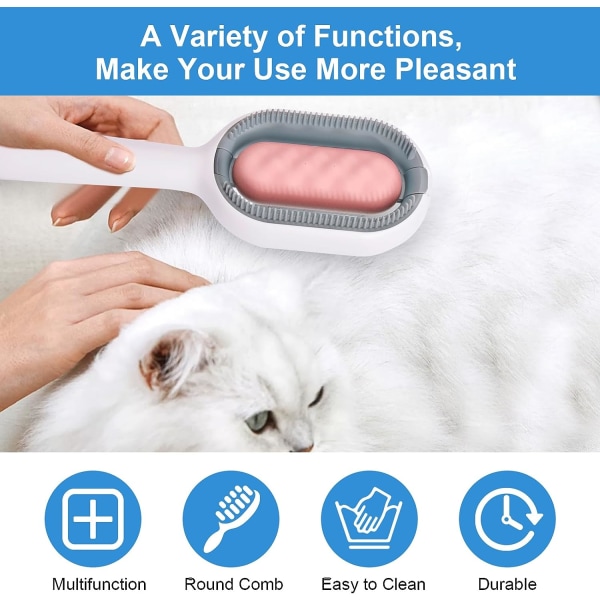 1 st (rosa) hårborttagningskammar för husdjur med vattentank, 4 i 1 multi-fu