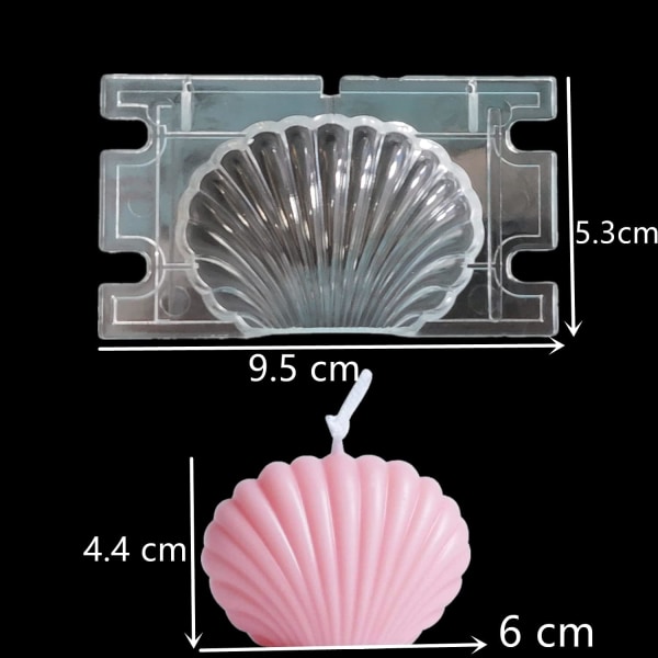 Lysstøpeform i plast, kamskjellformet, for aromaterapi