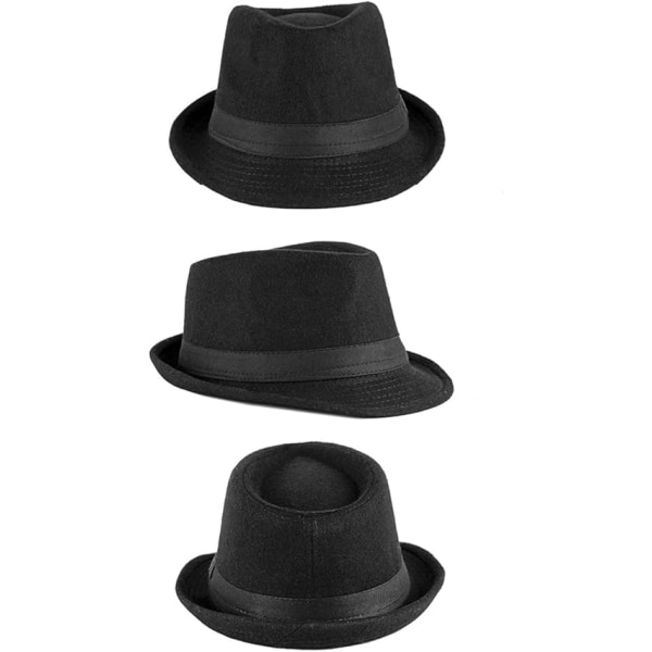 Vanntett filt Fedora Hat Jazz Hat Sammenleggbar Trilby Hat Retro Sty