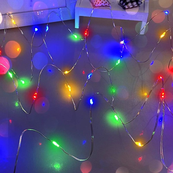 Färgglada ljusslingor, 5m 50 LED ljusslingor Batteri Liten för