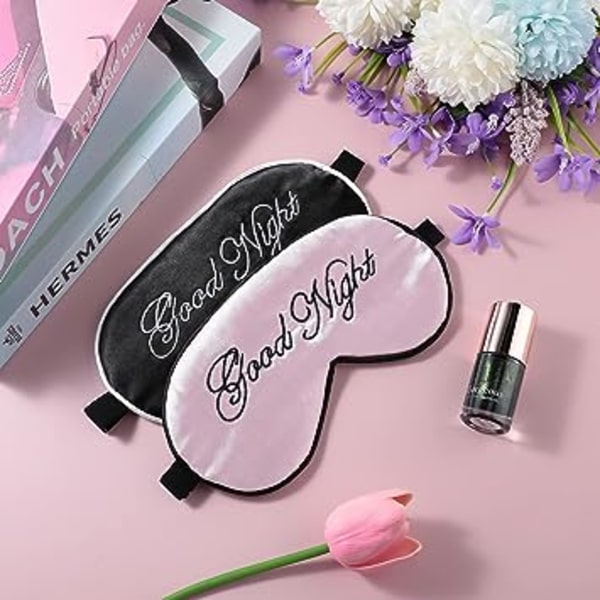 2 kappaletta silkkistä unimaski naisille ja miehille Silk Sleeping E
