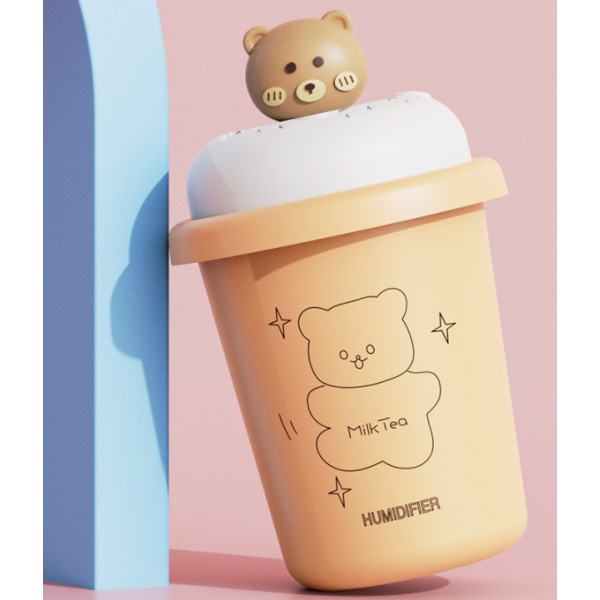 Mini Pet Home Car USB Milk Tea Cup Aroma Luftfugter (Bear)