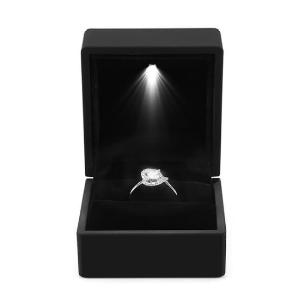1 stk LED opplyst Ring Box Øredobb Ring Case Wedding Ring Jewel