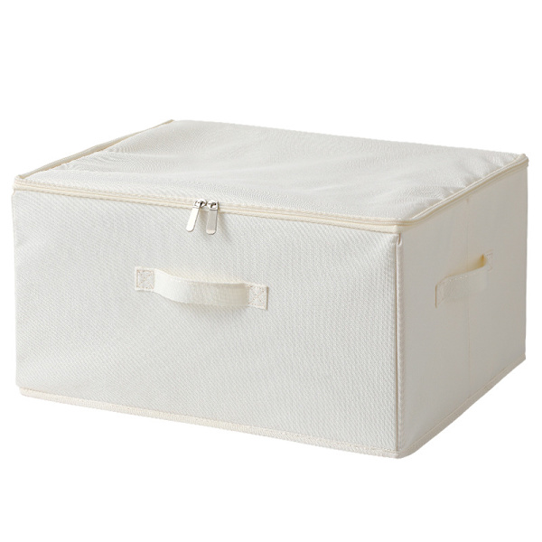 Beige, 1-pak sammenleggbare Jumbo Canvas oppbevaringsbeholdere, Tidy Y