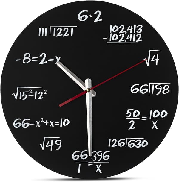 Matematisk klocka - Unik väggklocka - Använd en enkel Mathematica