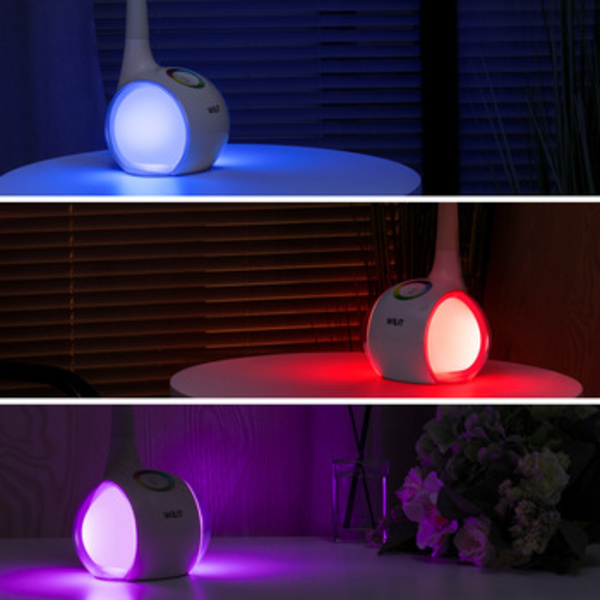 Barnbordslampa med RGB-färg nattlampa, dimbar LED-sänglampa