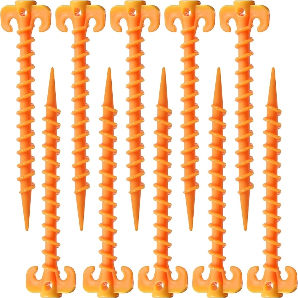 (20cm×4.7cm, ⌀10) Markspikar av högkvalitativ PP-plast, tältpinnar, rep