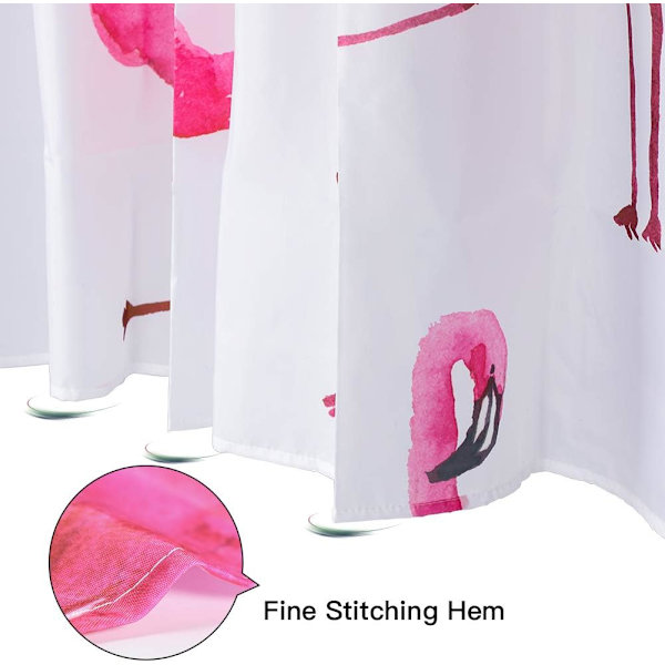 180x180cm (Flamingo) Bruseforhæng Vandtæt Badeforhæng B