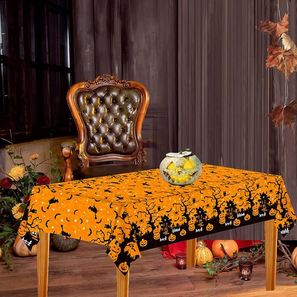（1）2-pack Halloween-bordsduk Halloween skräck bordsduk vatten
