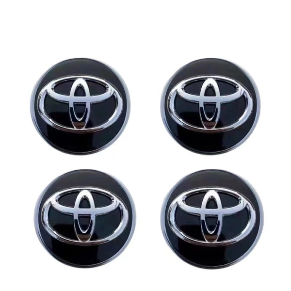 4 stk Toyota 62mm hjulcenternavkapsler til Logo Sort