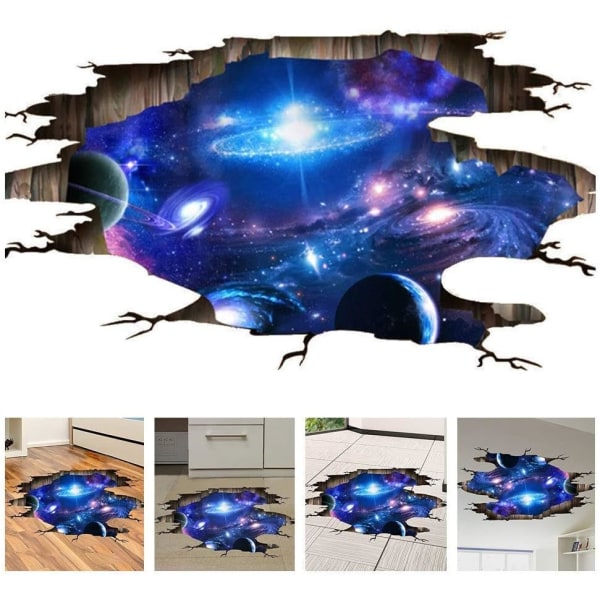 Creative 3D Blue Cosmic Galaxy väggdekal Avtagbar PVC Magic M