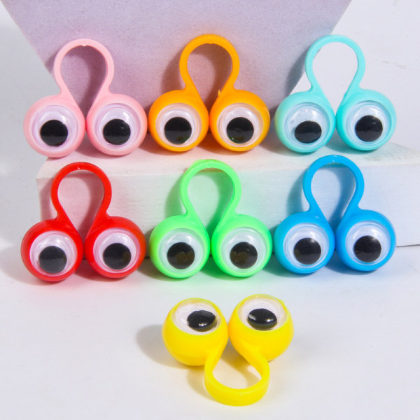 3*3*1,5 cm, 20 st roliga finger- och ögonringsleksaker, rörlig ögonleksak