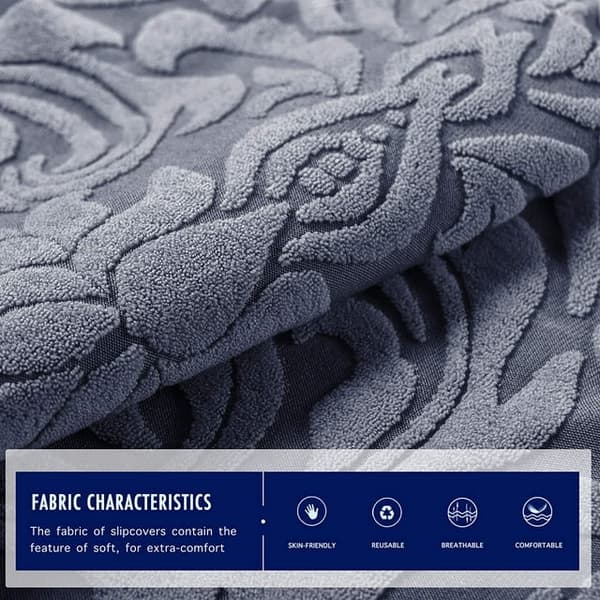 Grå, sofaovertrekk, 3-seters jacquard Damascus sofaovertrekk