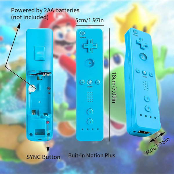2 Højre WII-controllere Fjernbetjeningsspil Wii-controller med S