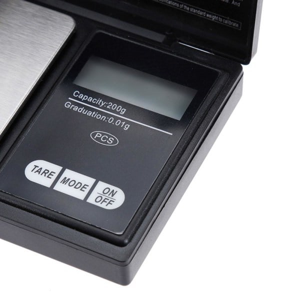 Digital lommeskala, smykkeskala 0,01 - 200g sort