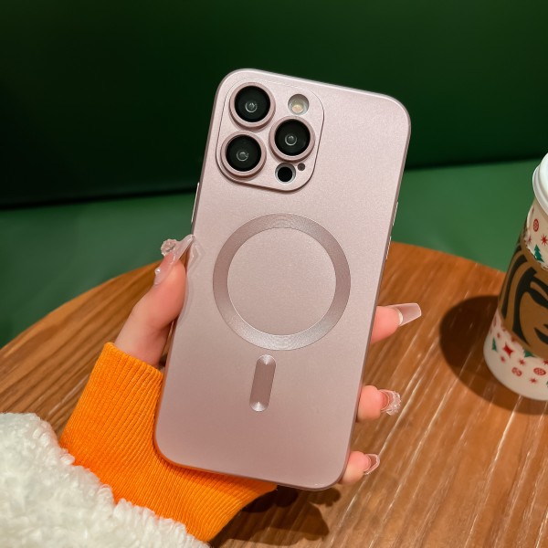 Magnetisk sugning lämplig för Apple 15 telefonfodral, rosa flytande mig