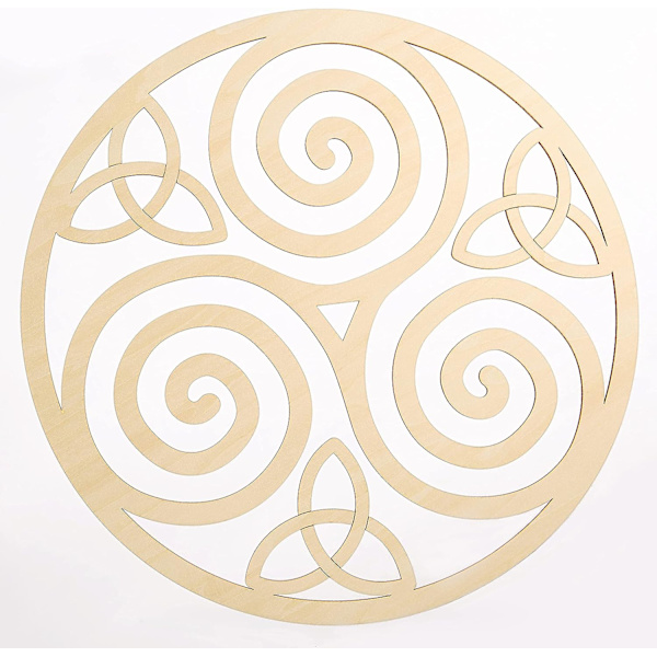 Träväggskonst med knutar (irländska symboler, keltisk trippelhelix, keltisk