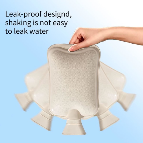 Khaki dots varmvattenflaska med cover, 2L stort gummivarmvatten