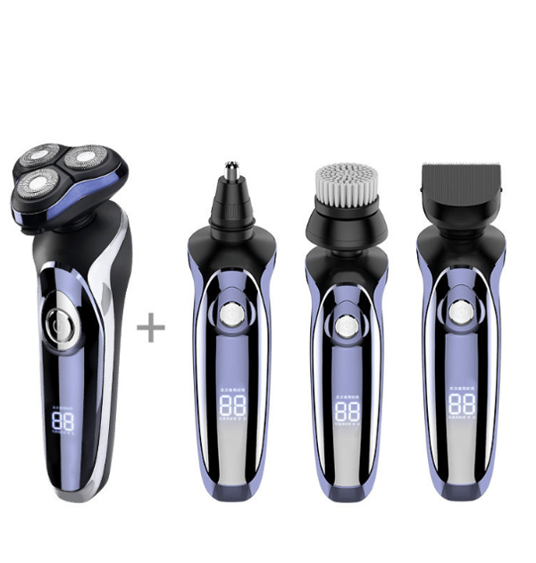 Multifunksjonell elektrisk barbermaskin LCD digital display fire i én