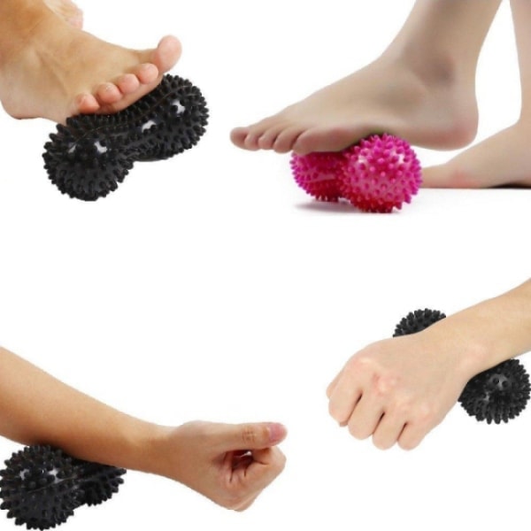 Pointed Ball Peanut Muscle Massage Roller Yoga Stick Body Black
