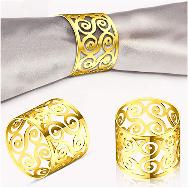 Servietringe og -holdere, 12 stk. Metal Servietring Servietløkke