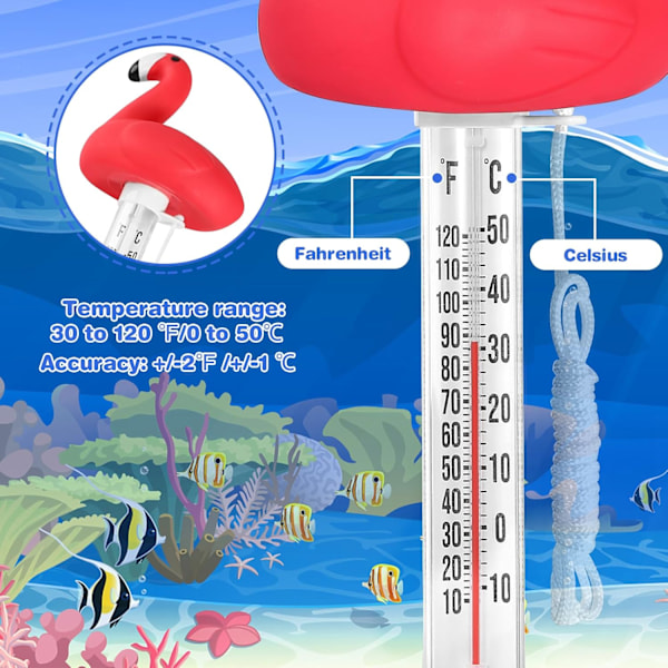 Uiva allaslämpömittari, Flamingo kelluva vesilämpömittari