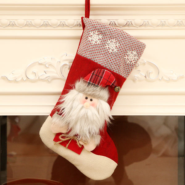 Julklappssäck för strumpor, juldekoration, stor