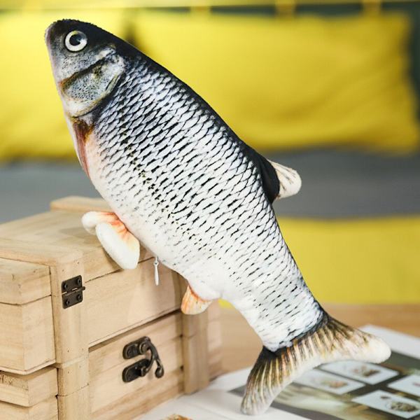 Floppy fisk katt leksak - Katt leksaker för inomhuskatter, 11\" Interaktiv C