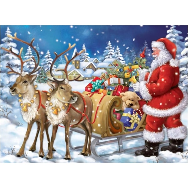 （54）DIY Diamantmaleri Julekit, 5D Julebroderi D