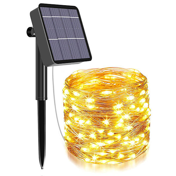 [2 Kpl] Aurinkokennovalosarja Ulkona, 12M 100LED Ulkoilukoriste