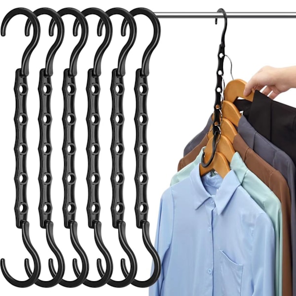 5 kappaleen tilaa säästävä järjestäjävaatekaapin koukut Magic Hanger, Vert
