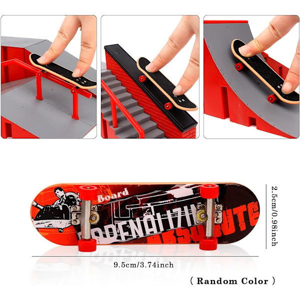 Finger Skateboard Ramp Kit - Mini Skate Park Kit Træning Tilbehør