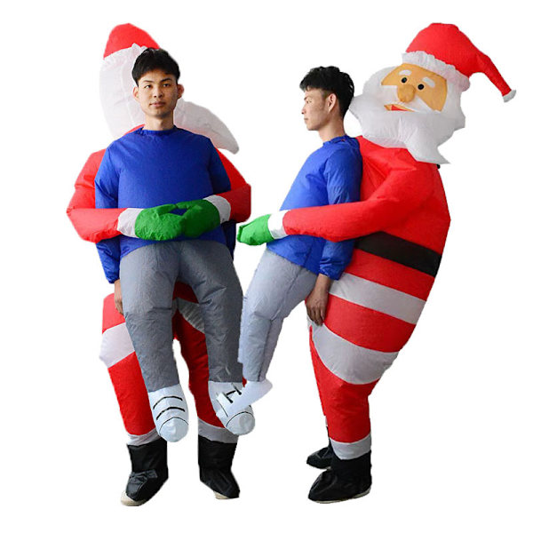 Uppblåsbar vuxen tomtekostym tomte halloween kostym