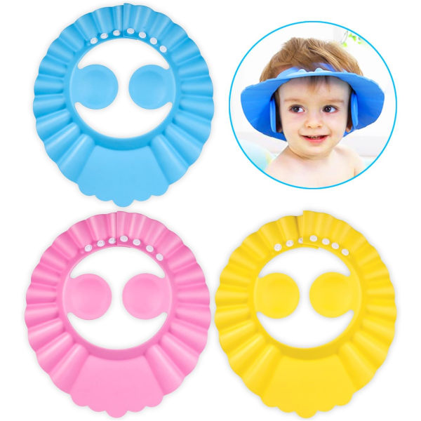3 kpl Baby Shower Hat, Säädettävä Visor Uimahattu lapsille Sha