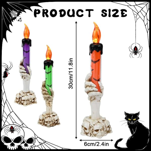4-pack 3/4 Halloween LED-ljusstake, Halloween-ljuslykta