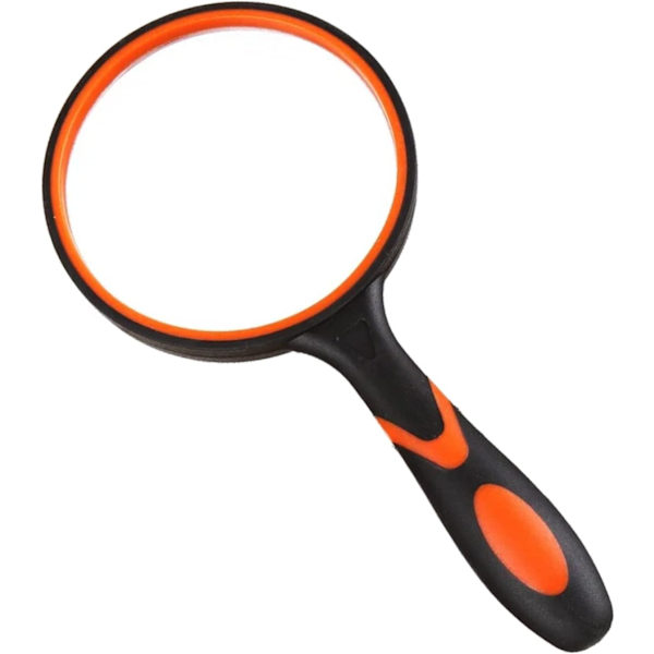 （orange og sort）Forstørrelsesglas, læseforstørrelsesglas, 10x forstørrelse