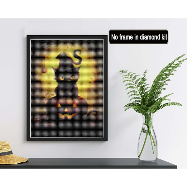 30x40cm DIY Halloween timanttimaalaus tarvikkeet, Ghost Cat 5D