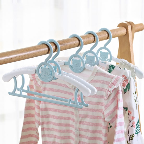 20 udtrækkelige bøjler til børnetøj i pink, grøn, gul,