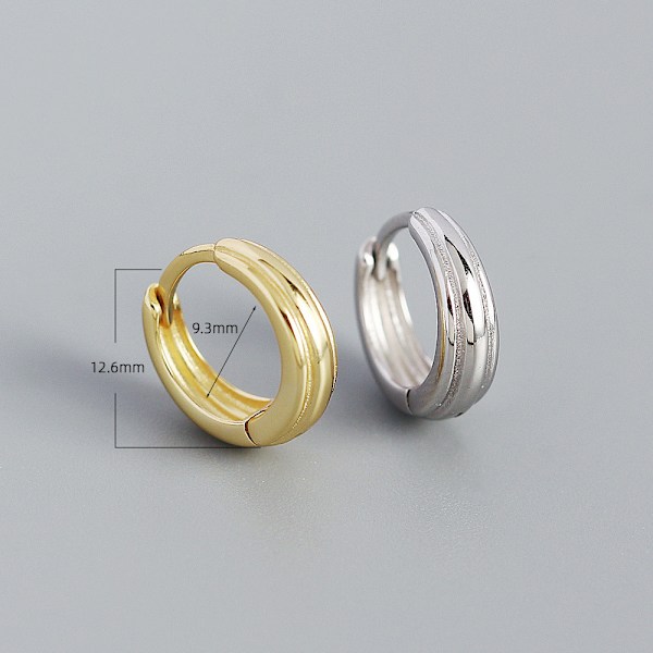 2 set 14K guldpläterade örhängen i sterlingsilver | Smal