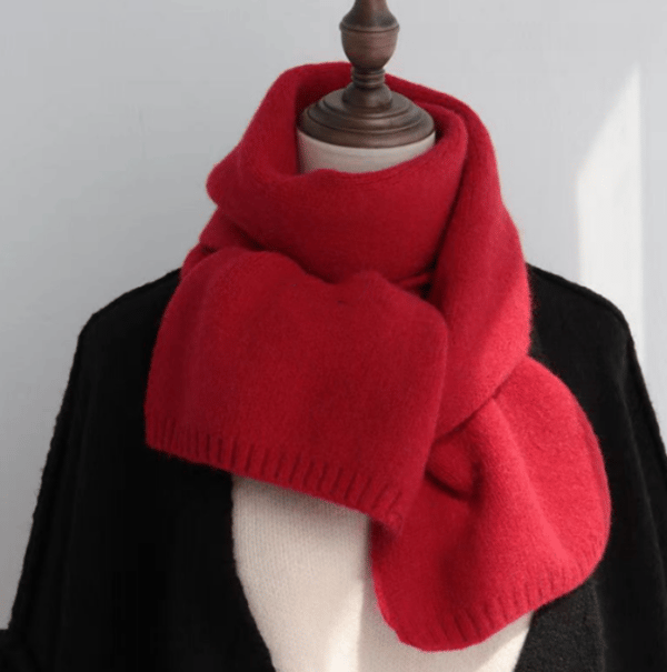 Rød julefarge, koreansk stil imitert kasjmir, vinter tykk