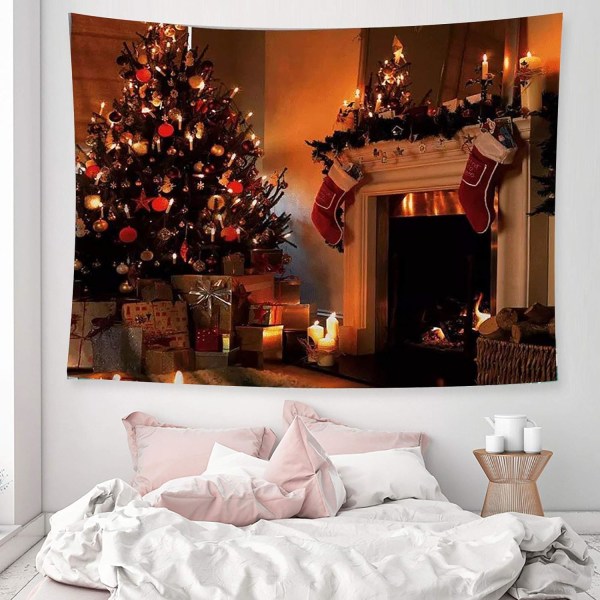 1pc 200x150cm Christmas Tree Fireplace Christmas Tapestry Wall Ha