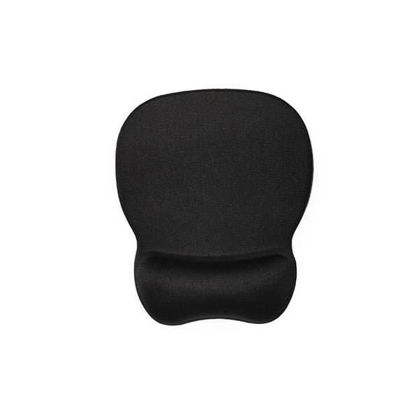 Svart 4mm musematte med ergonomisk håndleddsstøtte, minneskum polstring