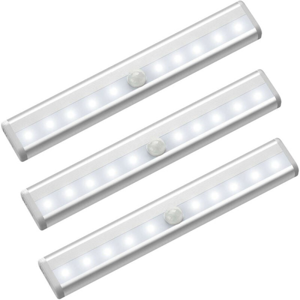 10 LED trådlös strålkastare rörelsesensor inomhus skåpbelysning, LED