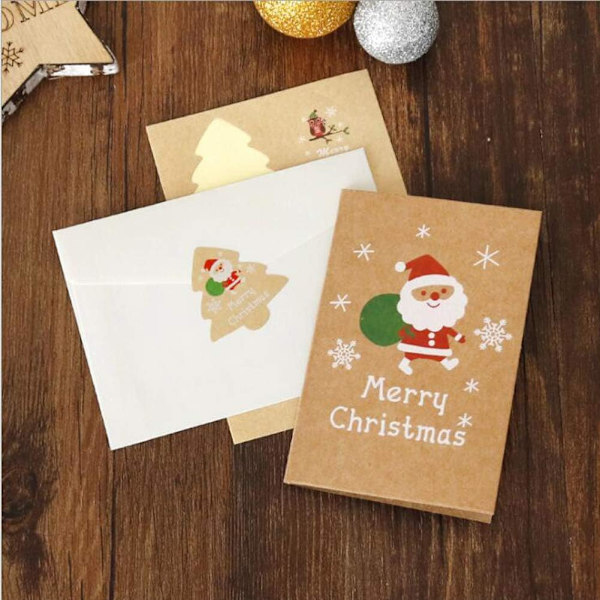 24 stk, God Jul-kort, Julekort med konvolutter