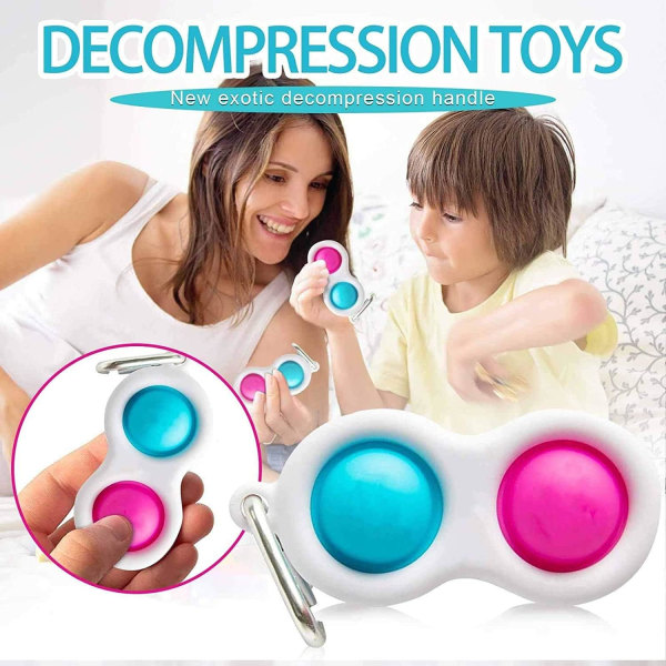 Simple Dimple Toy, Nyckelring Anti-Stress Toy, Mini Portable Decomp