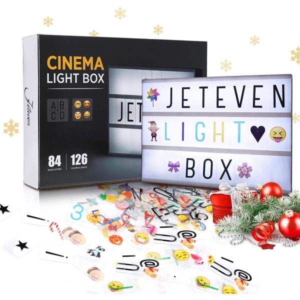 Valokotelo, jossa Cinema Light Box A5 LED-valokyltti ja -symboli