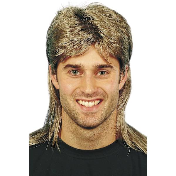 Herrar Lång Lugg Peruk Brun Brun EU Samma Stil