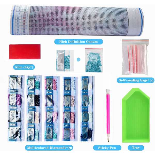 （46）DIY Diamantmålning Julset, 5D Julbroderi D