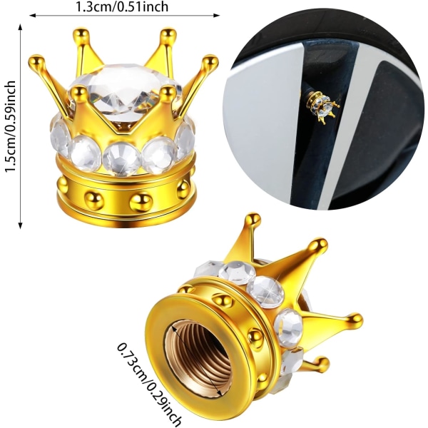4-delt sæt gylden hvid kronebetræk, universal shiny valve co