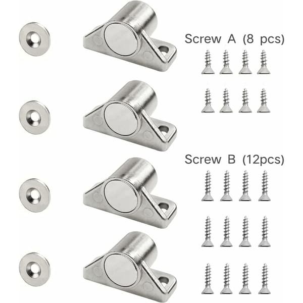 Magnetisk lås magnet skabslåge 4 stk sølv magnetisk lås